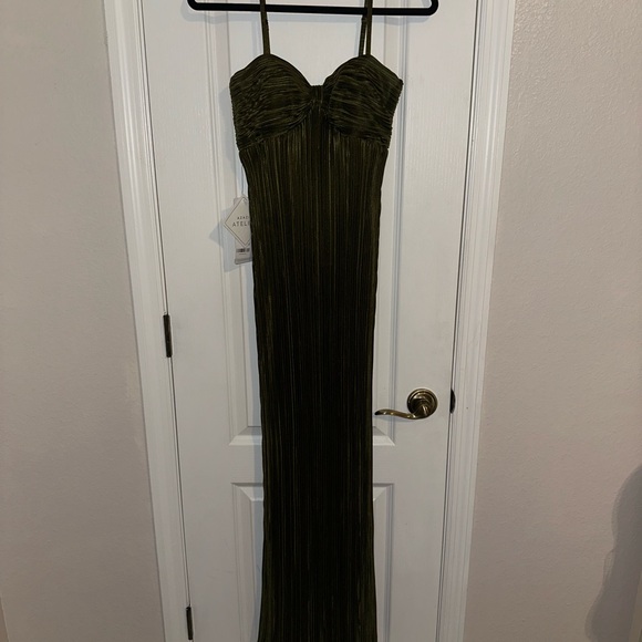 Azazie Moss Green Maxi Dress - Picture 3 of 7